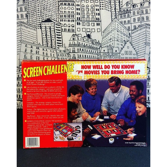 NOB Vintage 1991 Screen Challenge Cadaco 90s Movie Trivia Board Game COMPLETE - Picture 3 of 11